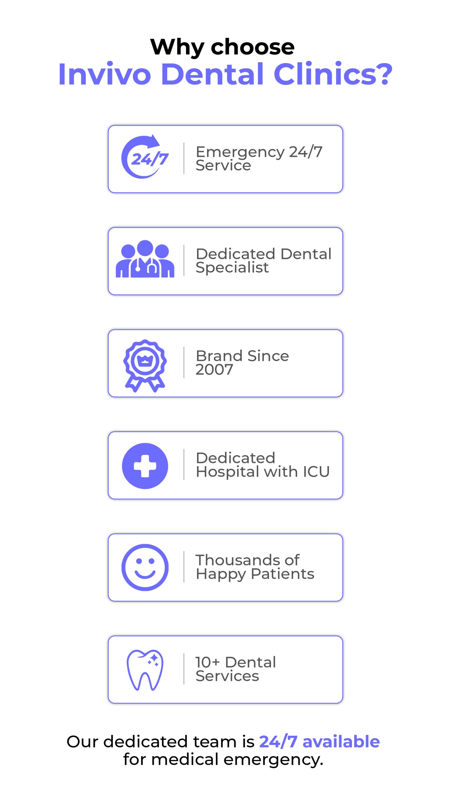 Why choose Invivo Dental Clinics - mobile